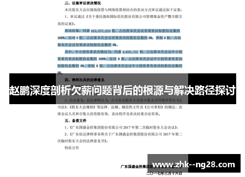 赵鹏深度剖析欠薪问题背后的根源与解决路径探讨 赵鹏深度剖析欠薪问题背后的根源与解决路径探讨